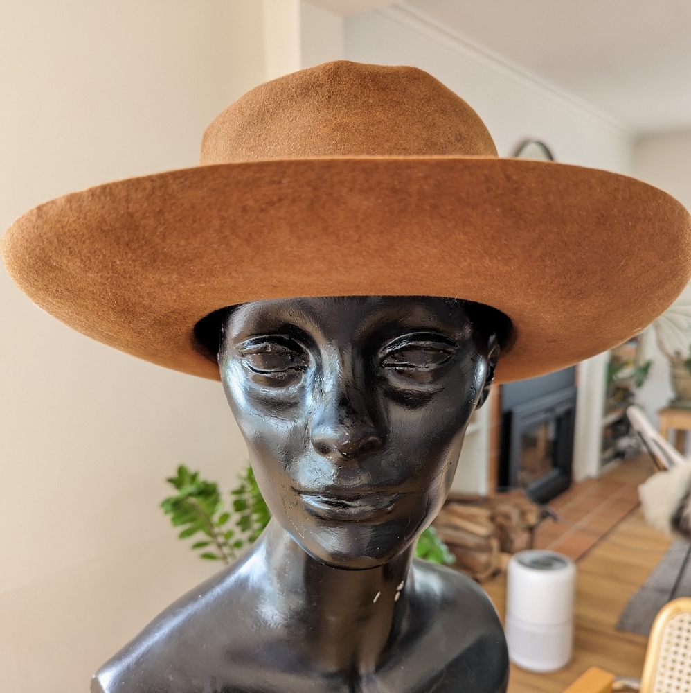 Awesome brown wool felt hat no label